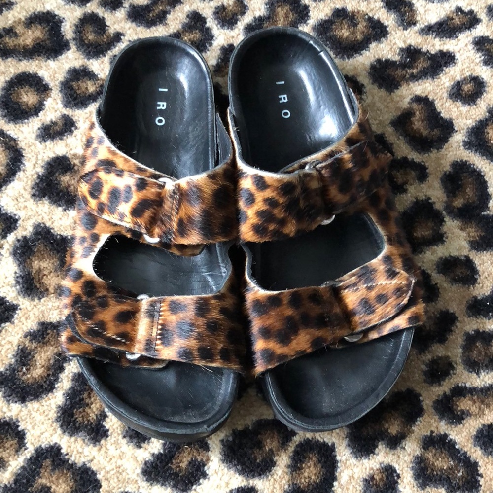 IRO leopard slide on Sandals